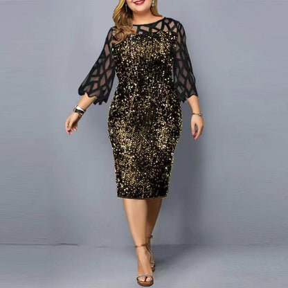 Plus Size Pang-party Dress - MYSTERYBOXS