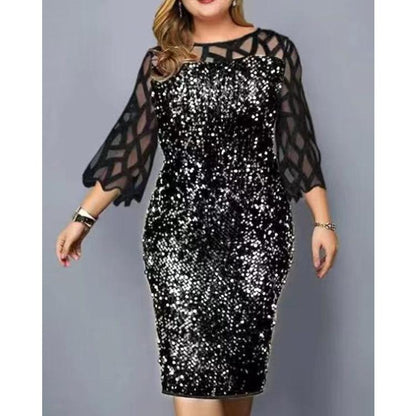 Plus Size Pang-party Dress - MYSTERYBOXS