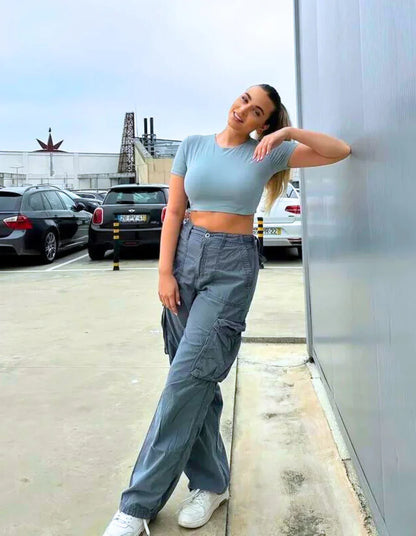 ELENA CARGO PANTS- ADJUSTABLE STRAIGHT FIT CARGO PANTS - MYSTERYBOXS