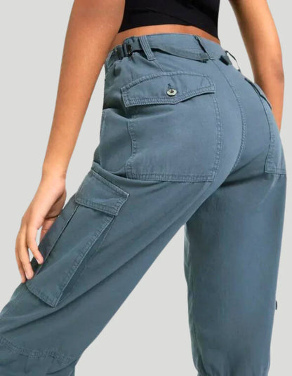 ELENA CARGO PANTS- ADJUSTABLE STRAIGHT FIT CARGO PANTS - MYSTERYBOXS