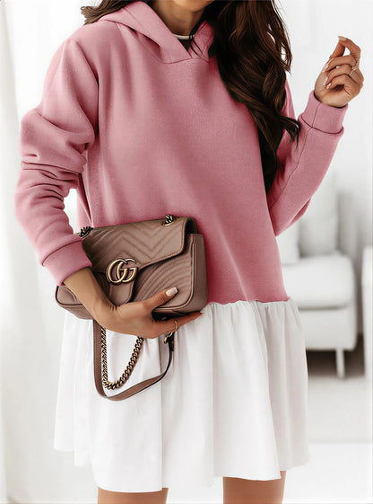 Stylish hoodie patchwork dress