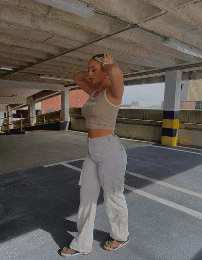 ELENA CARGO PANTS- ADJUSTABLE STRAIGHT FIT CARGO PANTS - MYSTERYBOXS
