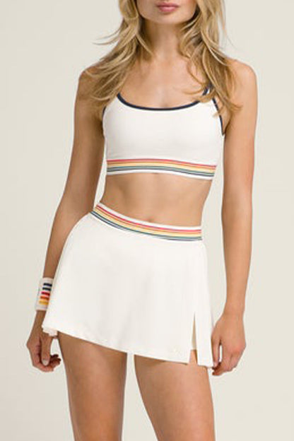 Women's Suspender Color Matching Rainbow Edge Sports Suit - MYSTERYBOXS
