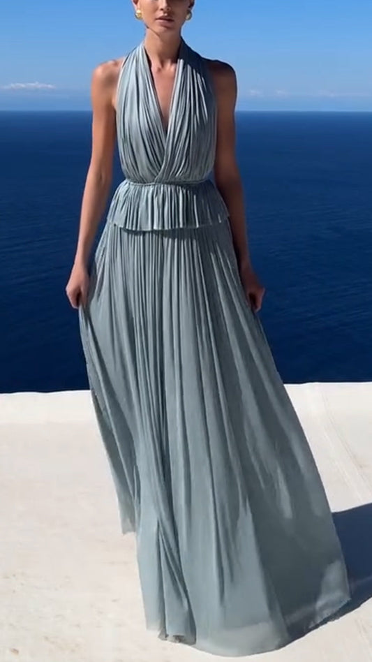Completo da donna con top e gonna con scollo a V e gonna dal temperamento elegante