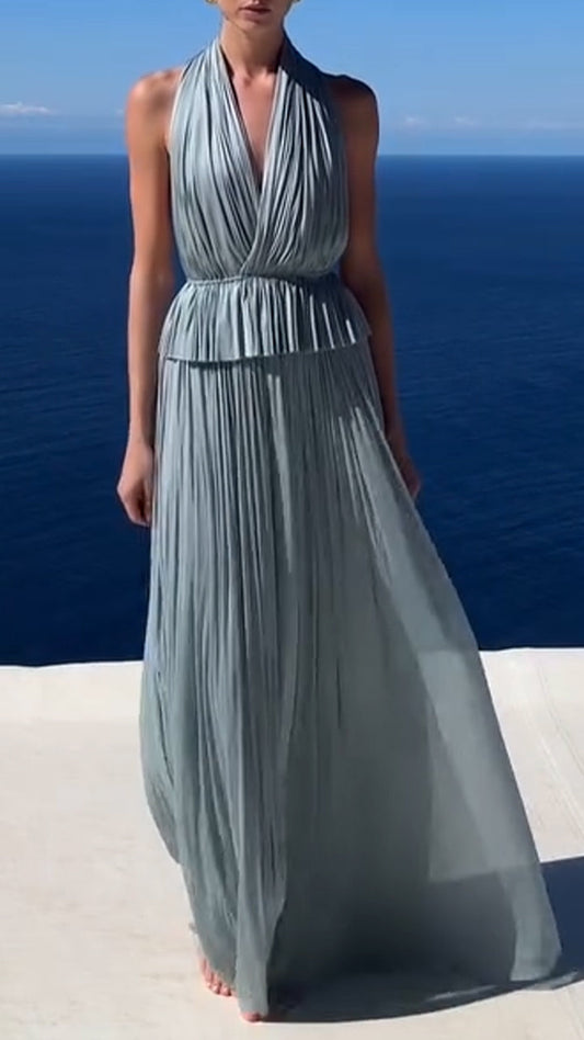 Completo da donna con top e gonna con scollo a V e gonna dal temperamento elegante
