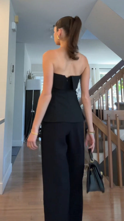 Women's autumn casual tube top suit trousers set - MYSTERYBOXS