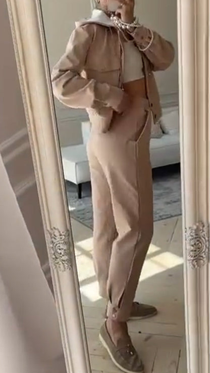 Ladies Lapel Breasted Jacket + Pants Casual Suit - MYSTERYBOXS