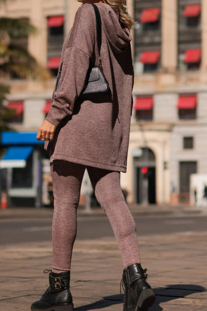 Ladies Round Neck Hooded Top+ Pants Casual Set - MYSTERYBOXS