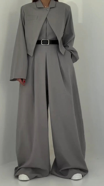 Ladies' Strapless Jumpsuit+ Jacket Style Commuting Set - MYSTERYBOXS