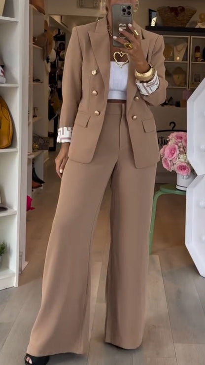 Ladies Collar Jacket+ Pants Style Commuting Suit - MYSTERYBOXS