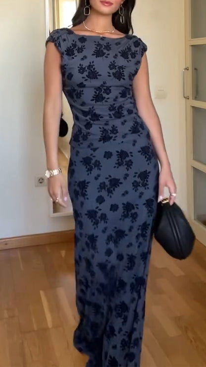 Ladies Round Neck Printed Top+ Skirt Elegant Temperament Set - MYSTERYBOXS