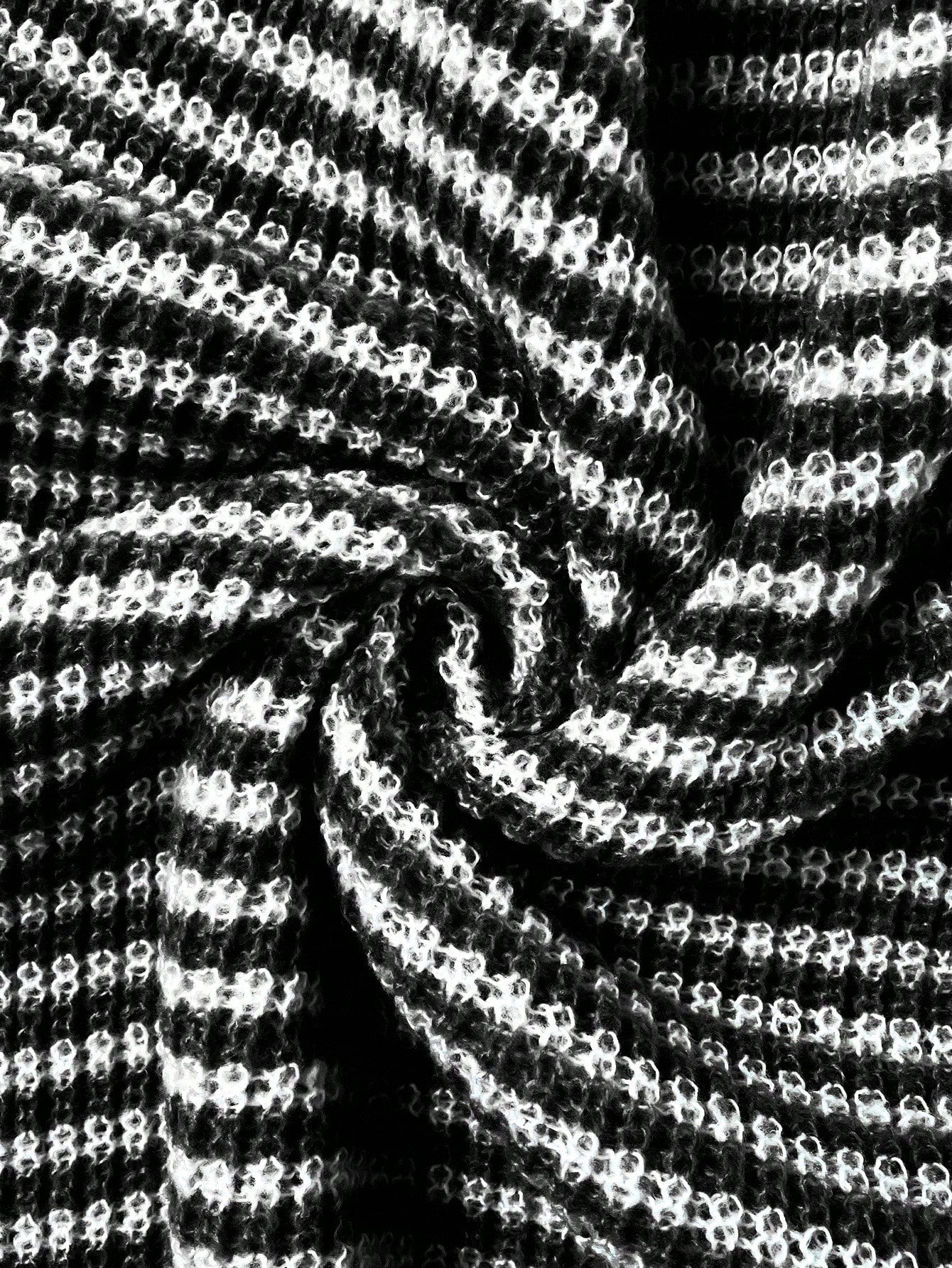 Loose striped off-shoulder knit sweater