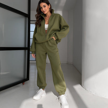 Fall-Winter Fleece Sweatshirt & Pants Set