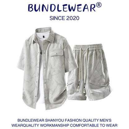 Men's summer tie-dye ice-feel two-piece suit - MYSTERYBOXS