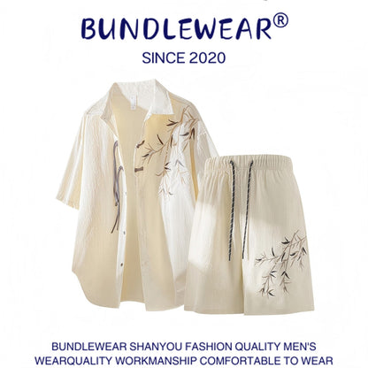 Bamboo embroidery men's loose suit - MYSTERYBOXS