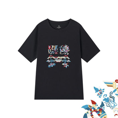 Hand-embroidered short-sleeved T-shirt - MYSTERYBOXS
