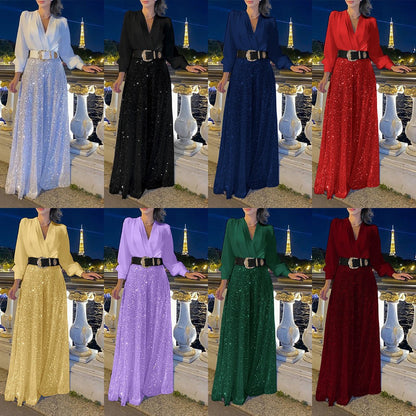 Sequined Long-Sleeve One-Piece trousers Set - MYSTERYBOXS