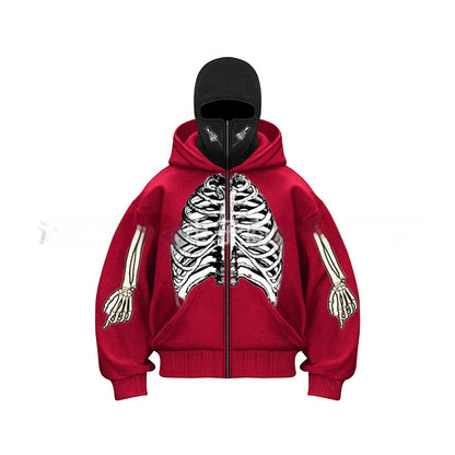 Ninja mask double hooded unique design hooded sweatshirt - MYSTERYBOXS