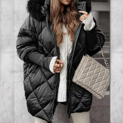 [Autumn-Winter Special] Women's Patchwork Knit Sleeve Mid-Length Parka - MYSTERYBOXS