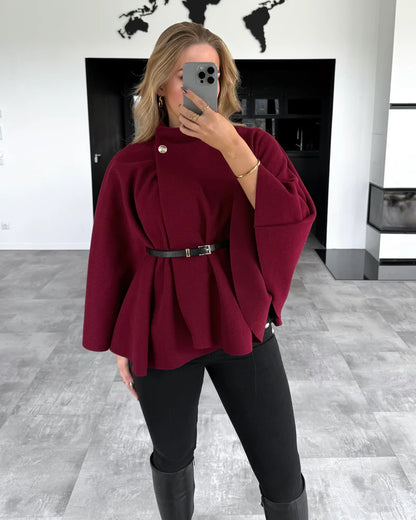 Audrey cape coat with belt