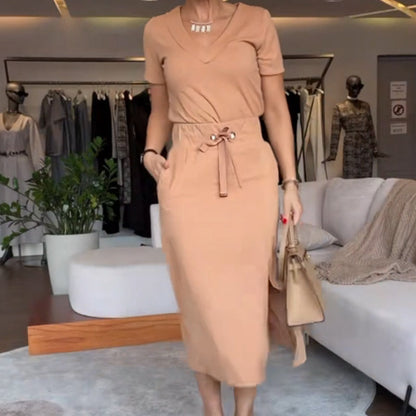 🌸Summer Sale🌸Women's V-Neck Tops and Skirts - MYSTERYBOXS