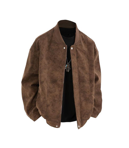 [Branded stock clearance] Autumn and winter cotton retro leather flight jacket for men - MYSTERYBOXS