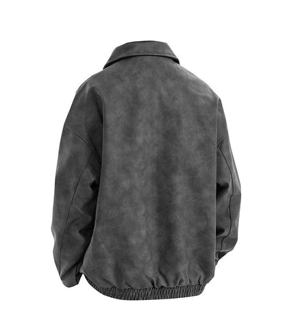 [Branded stock clearance] Autumn and winter cotton retro leather flight jacket for men - MYSTERYBOXS
