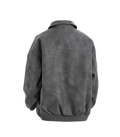 [Branded stock clearance] Autumn and winter cotton retro leather flight jacket for men - MYSTERYBOXS