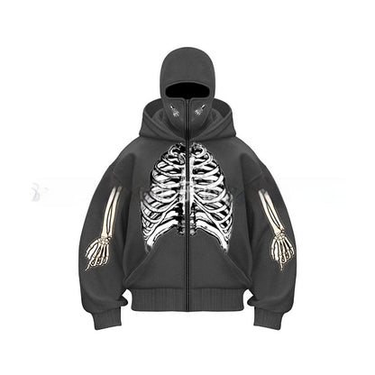 Ninja mask double hooded unique design hooded sweatshirt - MYSTERYBOXS