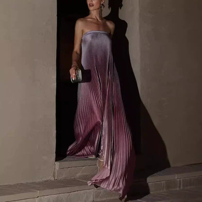 🌸Spring Sale💐 Ombre Pleated Strapless Evening Dress - MYSTERYBOXS