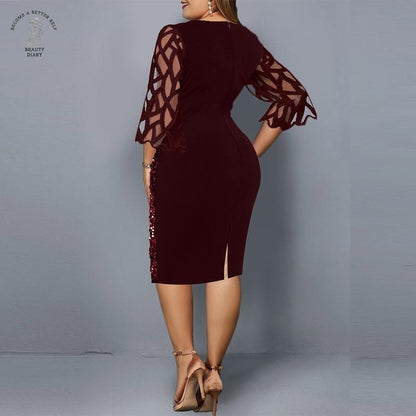 Plus Size Pang-party Dress - MYSTERYBOXS