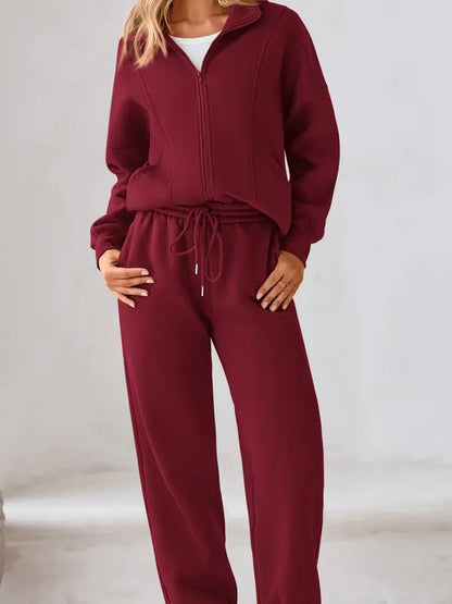 Fall-Winter Fleece Sweatshirt & Pants Set