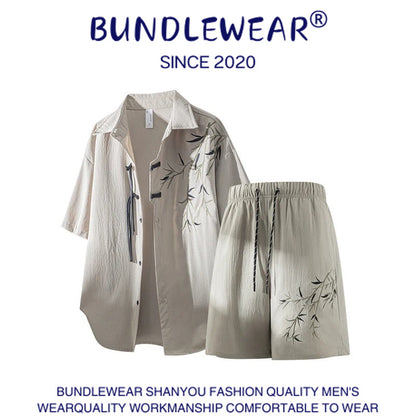 Bamboo embroidery men's loose suit - MYSTERYBOXS