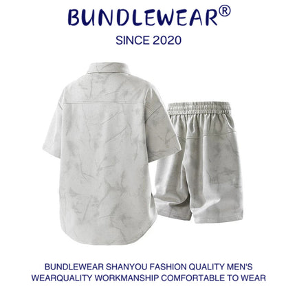Men's summer tie-dye ice-feel two-piece suit - MYSTERYBOXS