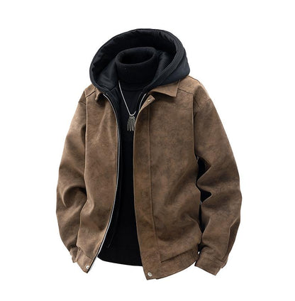 [Branded stock clearance] Autumn and winter cotton retro leather flight jacket for men - MYSTERYBOXS