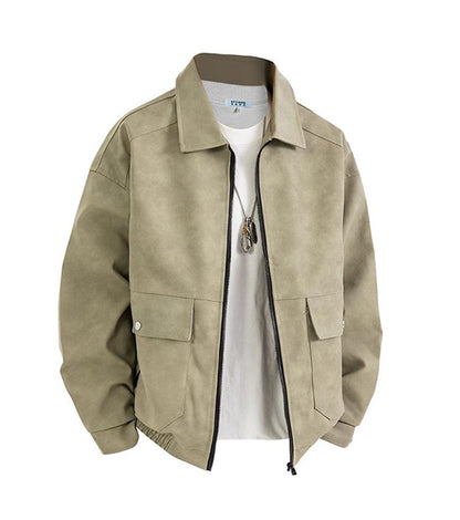 [Branded stock clearance] Autumn and winter cotton retro leather flight jacket for men - MYSTERYBOXS