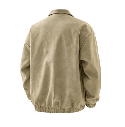 [Branded stock clearance] Autumn and winter cotton retro leather flight jacket for men - MYSTERYBOXS