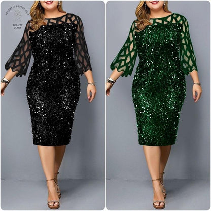 Plus Size Pang-party Dress - MYSTERYBOXS