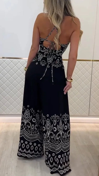 Women's Vintage Printed Holiday Casual Three-Piece Suits - MYSTERYBOXS