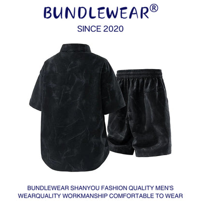Men's summer tie-dye ice-feel two-piece suit - MYSTERYBOXS