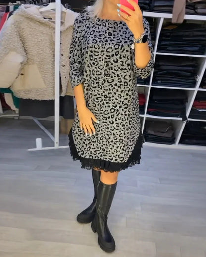 Slimming leopard print dress - MYSTERYBOXS