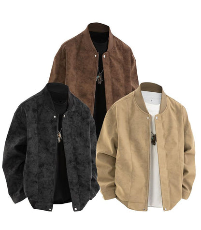 [Branded stock clearance] Autumn and winter cotton retro leather flight jacket for men - MYSTERYBOXS