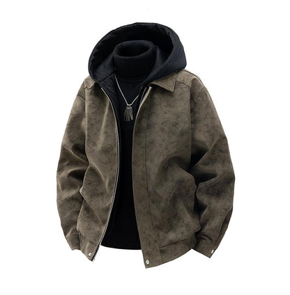 [Branded stock clearance] Autumn and winter cotton retro leather flight jacket for men - MYSTERYBOXS