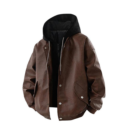 [Branded stock clearance] Autumn and winter cotton retro leather flight jacket for men - MYSTERYBOXS