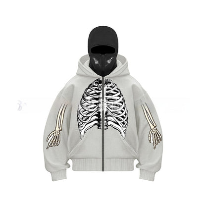Ninja mask double hooded unique design hooded sweatshirt - MYSTERYBOXS