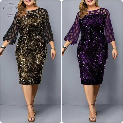 Plus Size Pang-party Dress - MYSTERYBOXS