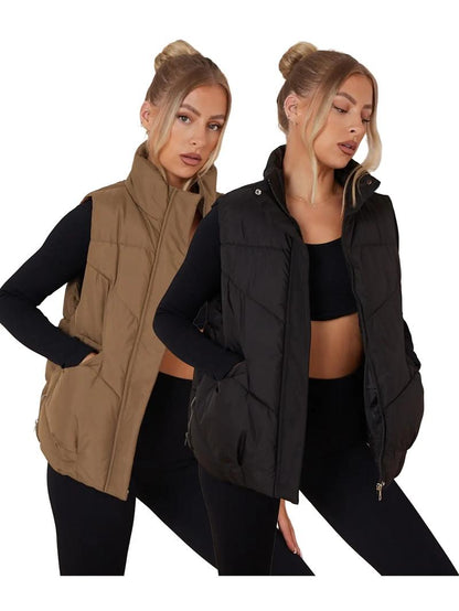 Women’s Fall Winter Thick Woven Vest Jacket