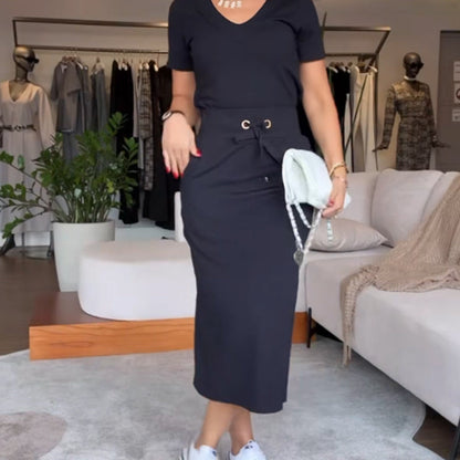🌸Summer Sale🌸Women's V-Neck Tops and Skirts - MYSTERYBOXS