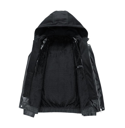[Branded stock clearance] Autumn and winter cotton retro leather flight jacket for men - MYSTERYBOXS