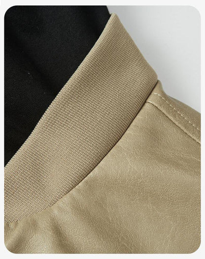 [Branded stock clearance] Autumn and winter cotton retro leather flight jacket for men - MYSTERYBOXS
